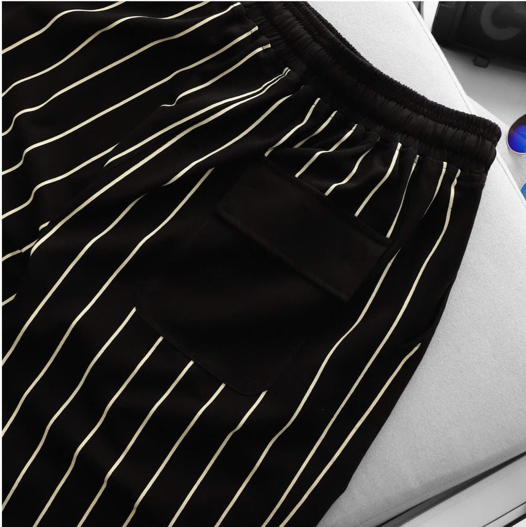 BIG MEN- Set bộ chất vải cotton cổ tròn phối sọc dọc thời trang bigsize nam 85- 135kg