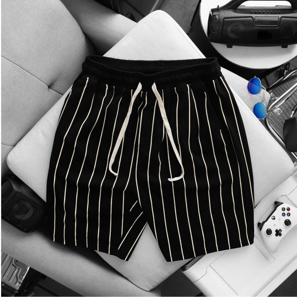 BIG MEN- Set bộ chất vải cotton cổ tròn phối sọc dọc thời trang bigsize nam 85- 135kg