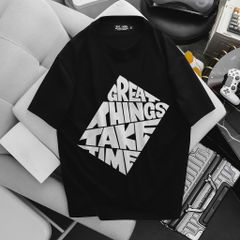 BIG MEN- Áo thun chất vải cotton in chữ GREAT thời trang bigsize nam 85- 135kg