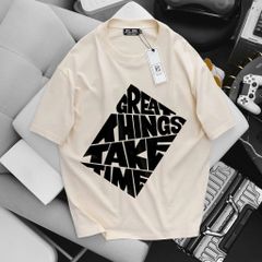 BIG MEN- Áo thun chất vải cotton in chữ GREAT thời trang bigsize nam 85- 135kg