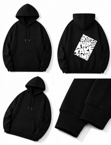 BIG MEN- Áo khoác hoodie chất nỉ cua in chữ thời trang bigsize nam 90- 140kg