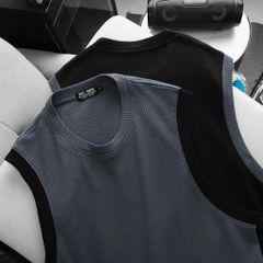 BIG MEN- Set Bộ Ba Lỗ Bigsize Nam – Vải Tổ Ong Phối Viền Thời Trang Thoáng Khí (85kg - 130kg)