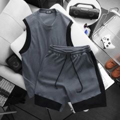 BIG MEN- Set Bộ Ba Lỗ Bigsize Nam – Vải Tổ Ong Phối Viền Thời Trang Thoáng Khí (85kg - 130kg)