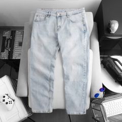 BIG MEN- Quần jean dài ống suông co giãn tông xanh xịn xò thời trang bigsize nam 80- 130kg_ xanh đá+ xanh nhạt
