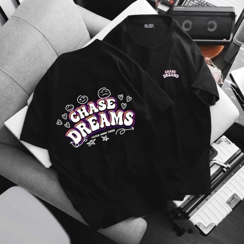 BIG MEN- Áo thun cotton in họa tiết chữ 2 mặt CHASE DREAMS năng động bigsize nam 85- 145kg