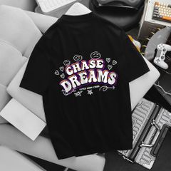 BIG MEN- Áo thun cotton in họa tiết chữ 2 mặt CHASE DREAMS năng động bigsize nam 85- 145kg