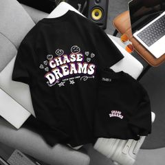 BIG MEN- Áo thun cotton in họa tiết chữ 2 mặt CHASE DREAMS năng động bigsize nam 85- 145kg