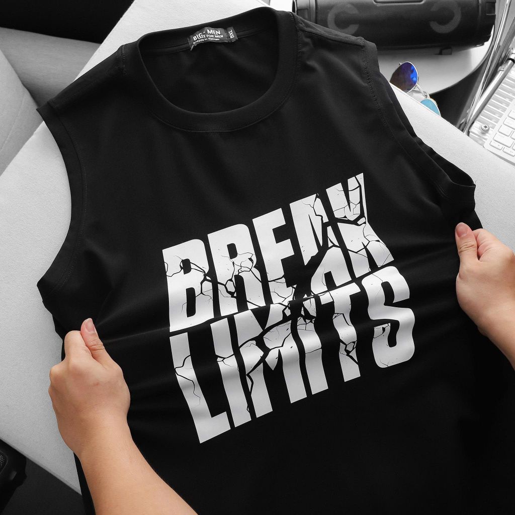 Big Men- Áo thun tanktop, ba lỗ vải cotton in hình BREAK thời trang bigsize nam 85- 135 kg