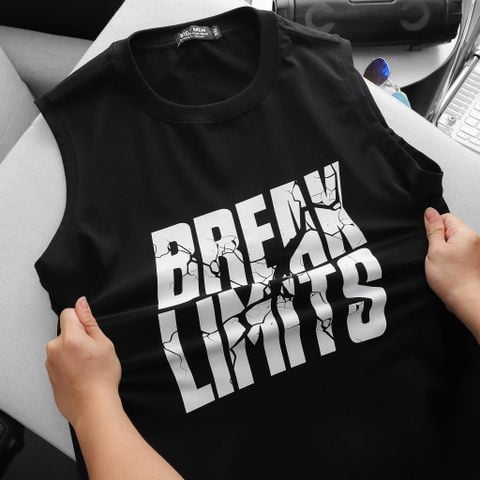 Big Men- Áo thun tanktop, ba lỗ vải cotton in hình BREAK thời trang bigsize nam 85- 135 kg