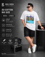 BIG MEN- Áo thun cotton in họa tiết Wild thời trang mùa hè bigsize nam 85- 145kg