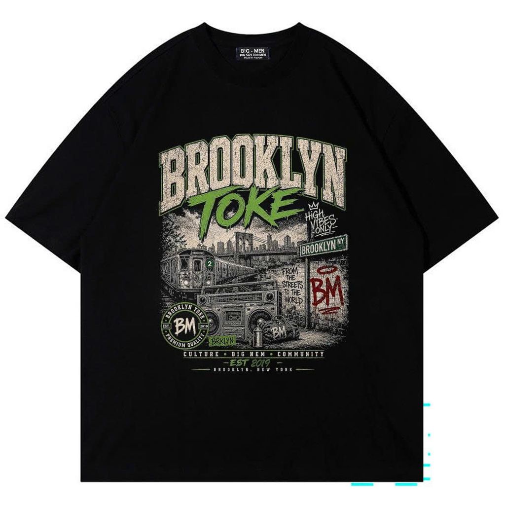 BIG MEN- Áo thun cotton in họa tiết Toke thời trang cá tính bigsize nam 55- 145kg