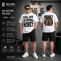 BIG MEN- Áo thun cotton in hình Money 2 mặt thời trang bigsize nam 65- 145kg