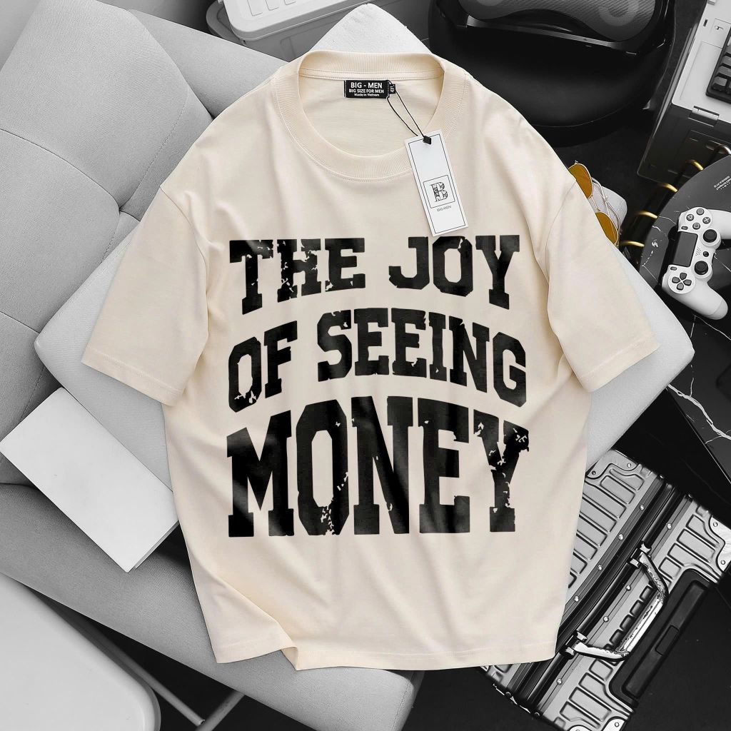 BIG MEN- Áo thun cotton in hình Money 2 mặt thời trang bigsize nam 65- 145kg