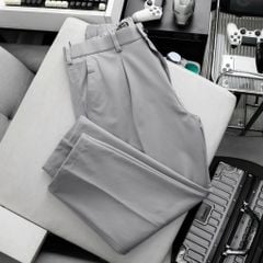BIG MEN- Quần tây bigsize nam form baggy lưng thun màu xám nhạt thời trang 80- 125kg