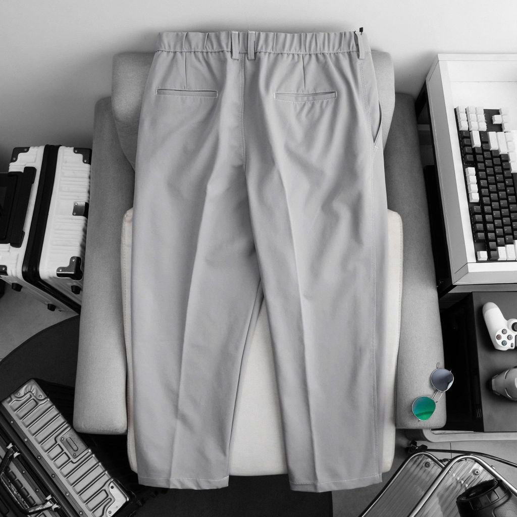 BIG MEN- Quần tây bigsize nam form baggy lưng thun màu xám nhạt thời trang 80- 125kg