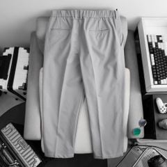 BIG MEN- Quần tây bigsize nam form baggy lưng thun màu xám nhạt thời trang 80- 125kg
