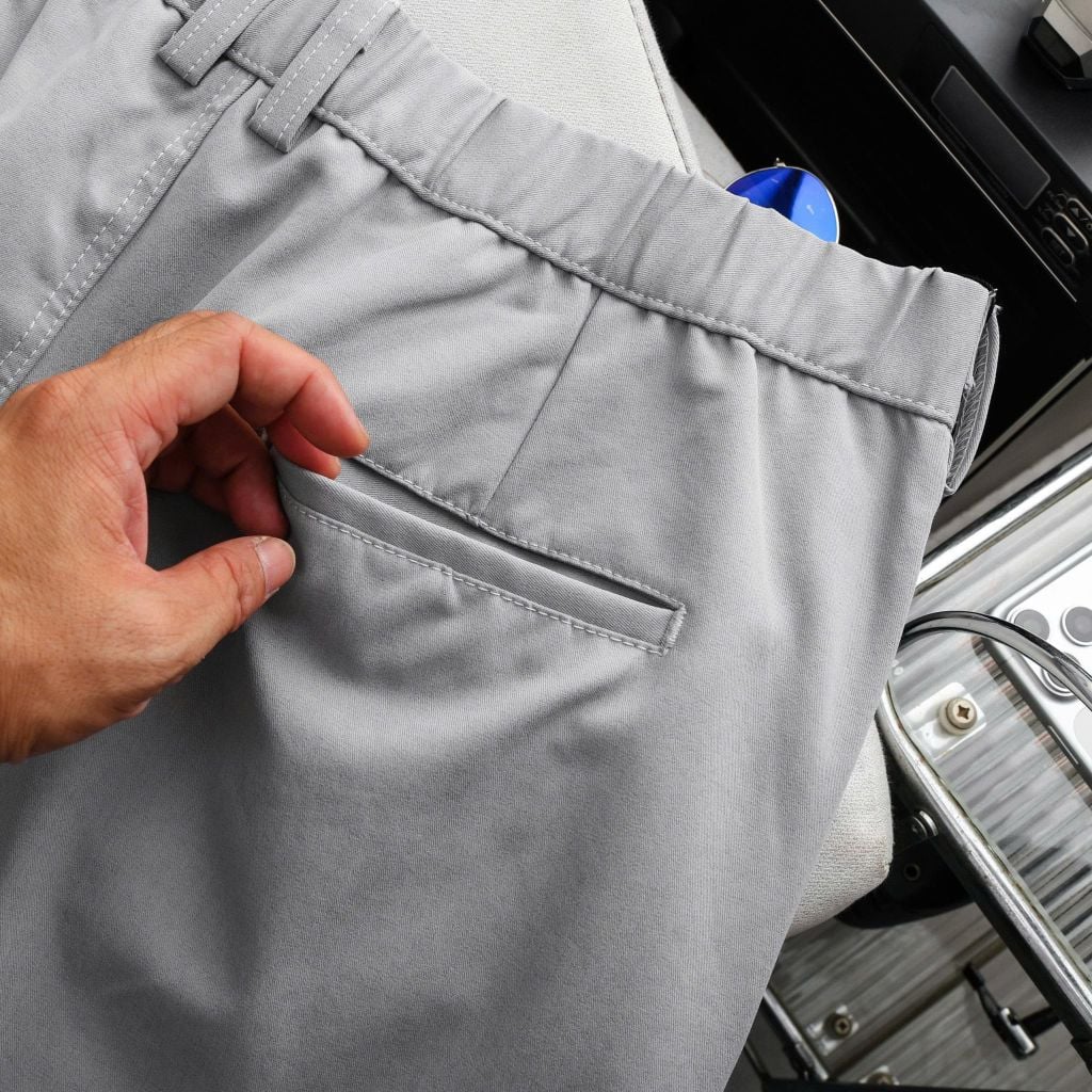 BIG MEN- Quần tây bigsize nam form baggy lưng thun màu xám nhạt thời trang 80- 125kg