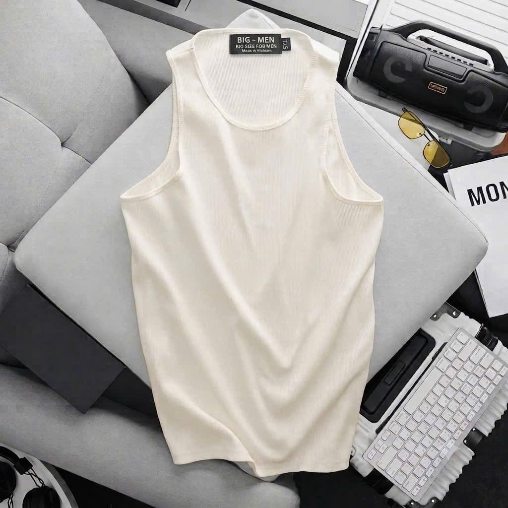 BIG MEN- Áo thun ba lỗ/tanktop vải cotton gân co giãn thời trang bigsize nam 70- 130kg