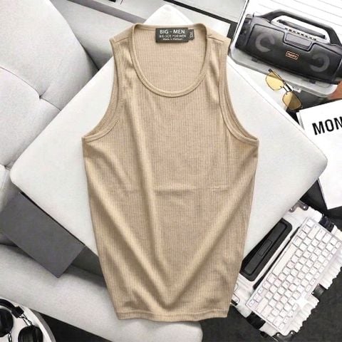 BIG MEN- Áo thun ba lỗ/tanktop vải cotton gân co giãn thời trang bigsize nam 70- 130kg