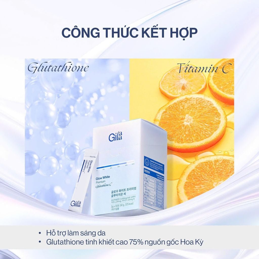 Bt Ngm Trng Da Glutathione C Gilaa 90g/hp (3g x 30 gi)  OQR Byoung