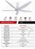  Quạt trần 5 cánh Fergus 801- Trắng 