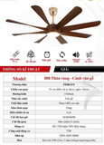  Quạt trần 5 cánh Fergus 888- Gỗ 