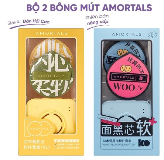  Set 2 Bông Mút Trang Điểm Amortals Powder Puff 
