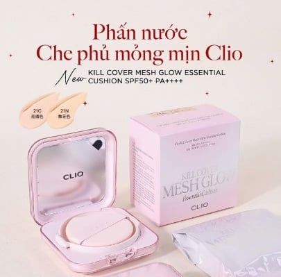  Cushion Clio Kill Cover Mesh Glow 21C Lingerie mini 5g(Hồng) 
