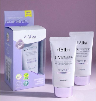  Set Kem Chống Nắng D’alba Tone Up Purple Corrcting (Tím 50ml+50ml) 