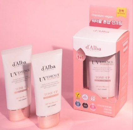  Set Kem Chống Nắng D’alba Tone Up Pink Correcting (Hồng 50ml+50ml) 