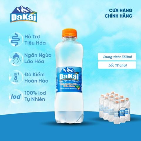  [NHÃN MỚI] Thùng 24 Chai Nước khoáng Kiềm Thiên Nhiên DaKai 350ml Hỗ Trợ Tiêu Hoá Khoẻ 