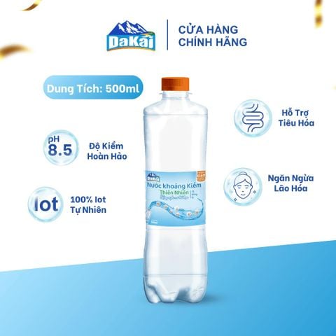  Chai Nước khoáng Kiềm Thiên Nhiên DaKai 500ml Hỗ Trợ Tiêu Hoá Khoẻ 
