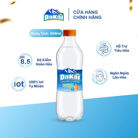  [Lốc 12 chai] Nước khoáng kiềm thiên nhiên Dakai 500ml hỗ trợ tiêu hoá khoẻ 