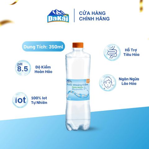  [Thùng 24 chai] Nước khoáng kiềm thiên nhiên Dakai 350ml hỗ trợ tiêu hoá khoẻ 