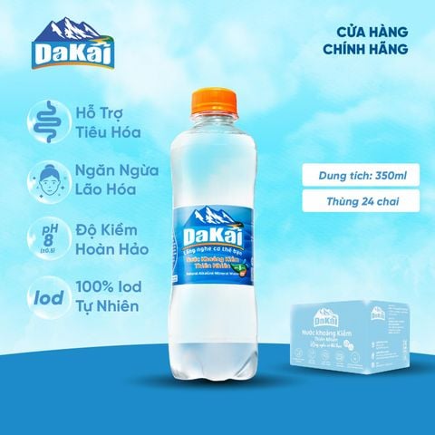  [NHÃN MỚI] Thùng 24 Chai Nước khoáng Kiềm Thiên Nhiên DaKai 350ml Hỗ Trợ Tiêu Hoá Khoẻ 