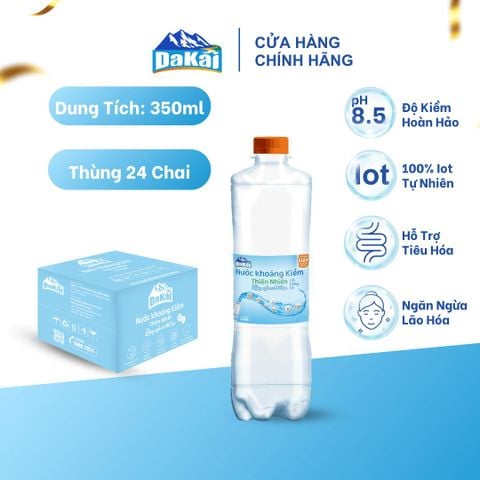  [Thùng 24 chai] Nước khoáng kiềm thiên nhiên Dakai 350ml hỗ trợ tiêu hoá khoẻ 