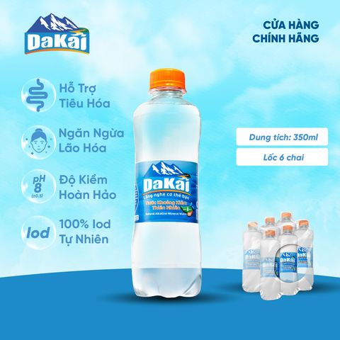  [NHÃN MỚI] Thùng 24 Chai Nước khoáng Kiềm Thiên Nhiên DaKai 350ml Hỗ Trợ Tiêu Hoá Khoẻ 