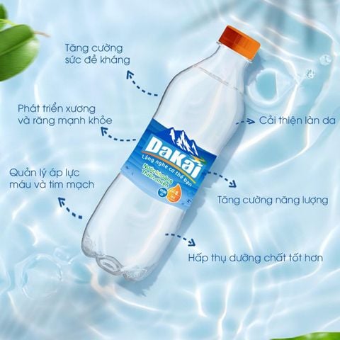  [Lốc 12 chai] Nước khoáng kiềm thiên nhiên Dakai 355ml hỗ trợ tiêu hoá khoẻ 