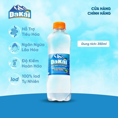  [NHÃN MỚI] Thùng 24 Chai Nước khoáng Kiềm Thiên Nhiên DaKai 350ml Hỗ Trợ Tiêu Hoá Khoẻ 