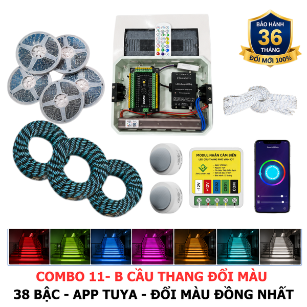 COMBO 11 - B | LED CẦU THANG | ĐỔI MÀU QUA APP