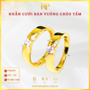 Nhẫn Cưới Bản Vuông Chéo Tấm Vàng 610 KIM PHÁT