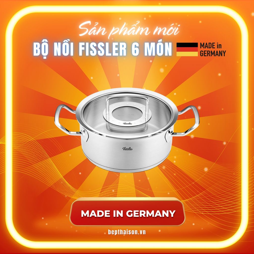 Bộ nồi Fissler Đức 6 món Original Profi nắp kính