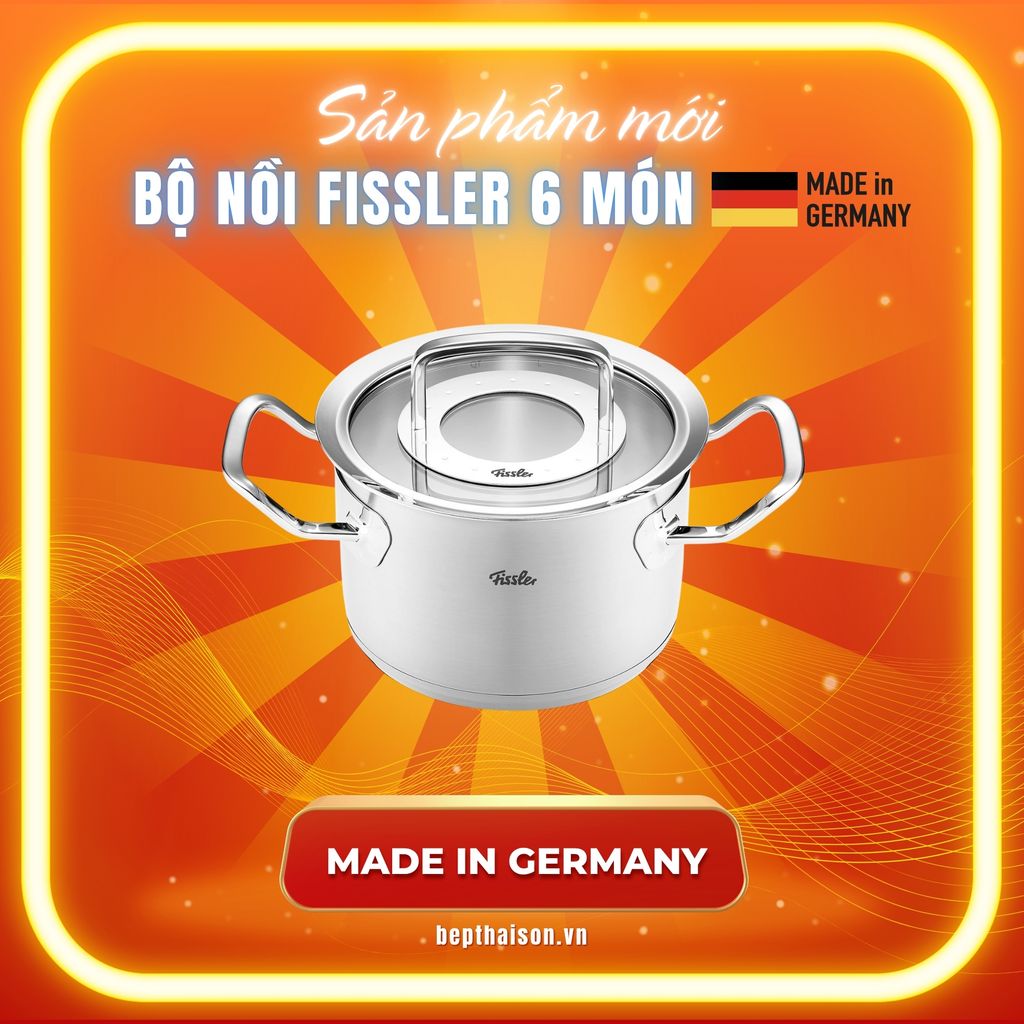 Bộ nồi Fissler Đức 6 món Original Profi nắp kính