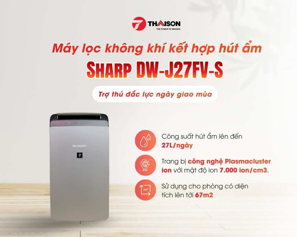 Máy hút ẩm Sharp DW-J27FV-S