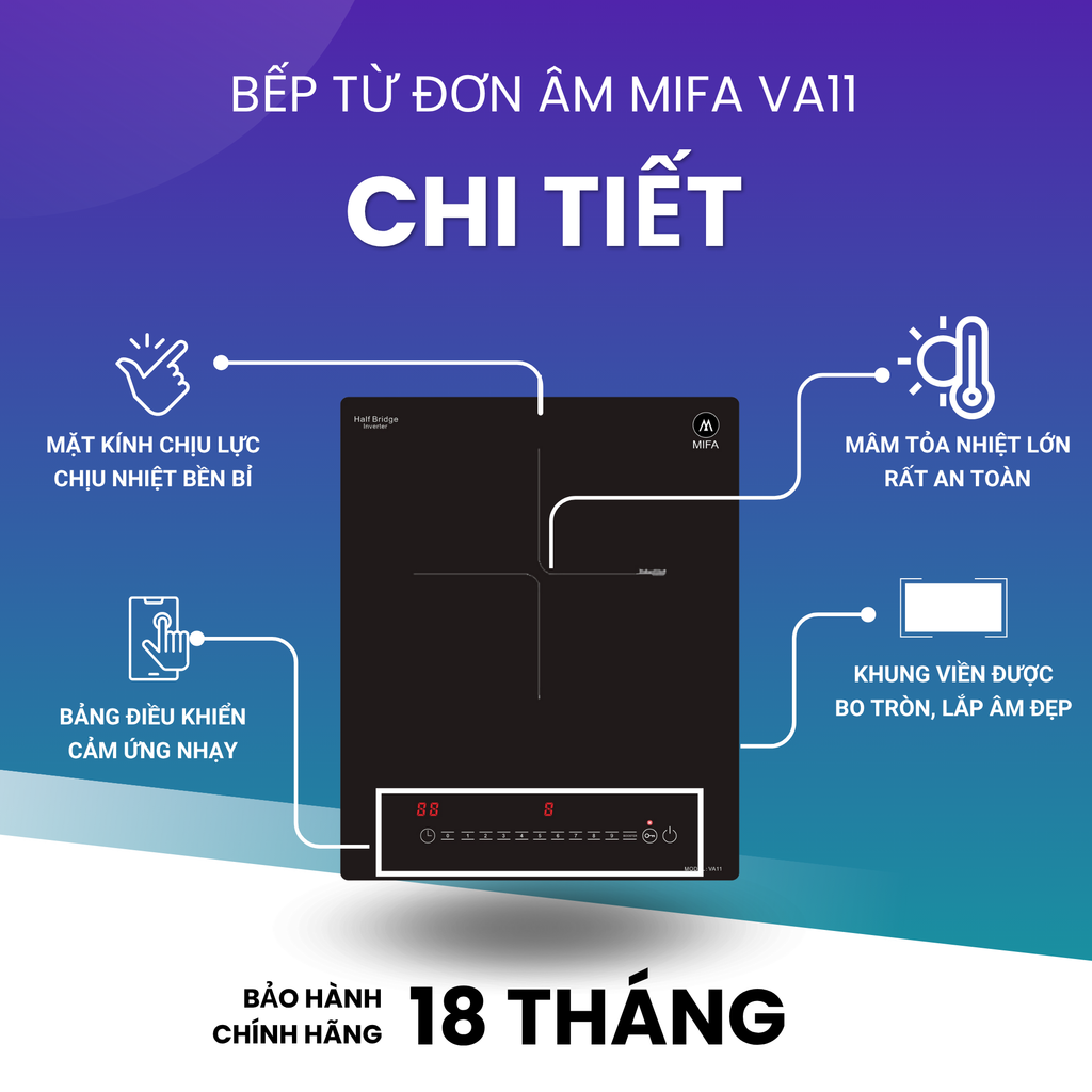 Bếp từ đơn MIFA VA11 đun liu riu công suất 3000W