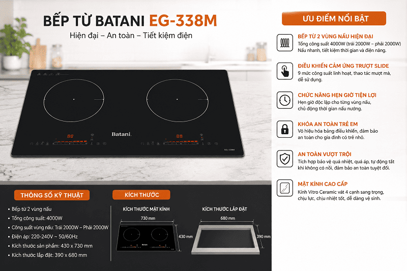 Bếp từ Batani EG-338M