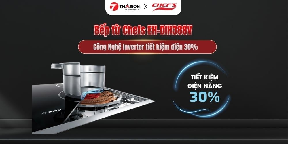 Bếp từ đôi Chefs EH-DIH388V 3600W mặt kính chống xước