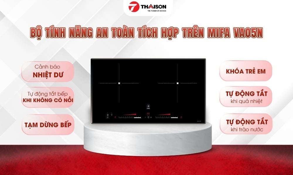 Bếp từ Mifa VA05N 2 vùng nấu, công suất 5600W