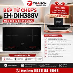 Bếp từ đôi Chefs EH-DIH388V 3600W mặt kính chống xước