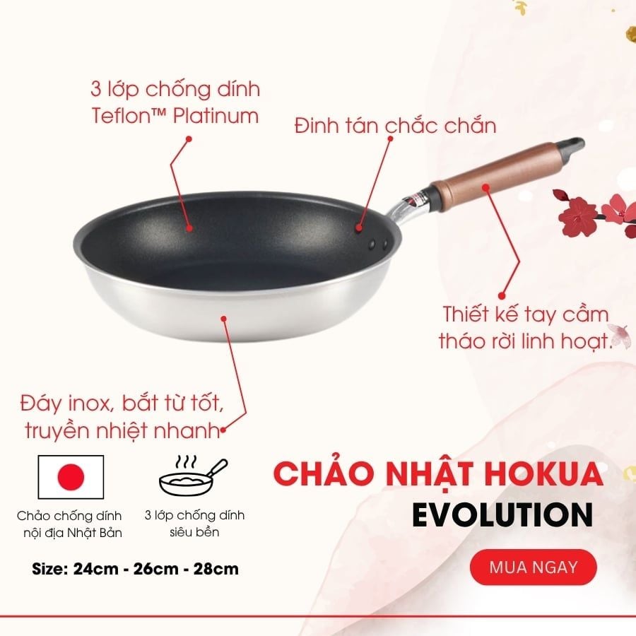 Chảo Nhật Hokua Evolution 24/26/28cm
